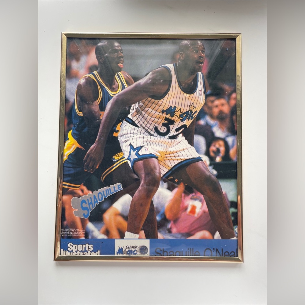1992 Shaquille O'neal poster Sports Illustrated Orlando Magic Framed 8" x 10"